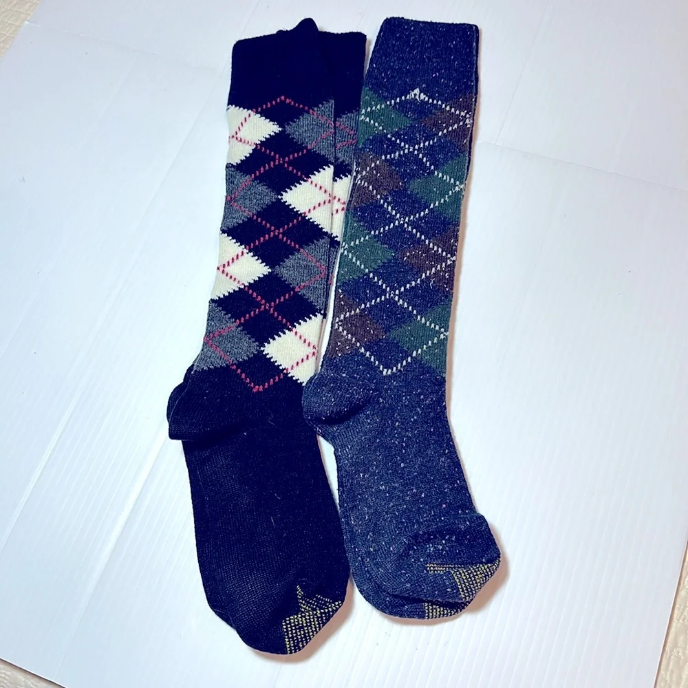 NWOT 2-PK Gold-Toe Argyle Crew Socks